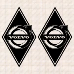 Closeup of Volvo Truck Body Stickers, Rhombus with Oversized Classic Logo