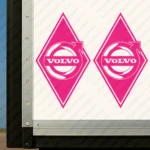 Fuchsia Volvo Truck Body Stickers, Rhombus with Oversized Classic Logo