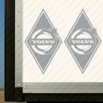 Silver Volvo Truck Body Stickers, Rhombus with Oversized Classic Logo