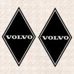 Closeup of Volvo Truck Body Stickers, Rhombus with Text Logo