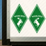 Greece Volvo Truck Body Stickers, Rhombus with Text Logo and Moose