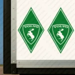 Greece Volvo Truck Body Stickers, Rhombus with Moose Badge and Text Logo