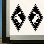 Black Volvo Truck Body Stickers, Rhombus with Big Moose