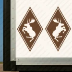 Brown Volvo Truck Body Stickers, Rhombus with Big Moose