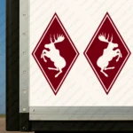 Burgundy Volvo Truck Body Stickers, Rhombus with Big Moose