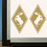 Gold Volvo Truck Body Stickers, Rhombus with Big Moose