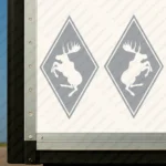 Silver Volvo Truck Body Stickers, Rhombus with Big Moose
