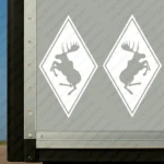 White Volvo Truck Body Stickers, Rhombus with Big Moose