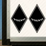 Black Volvo Truck Body Stickers, Rhombus with Curved Text Logo