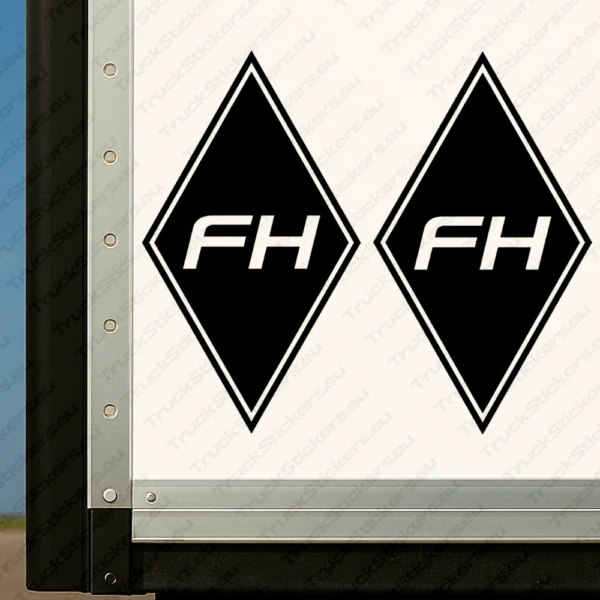 Black Volvo Truck Body Stickers, Rhombus with FH Logo