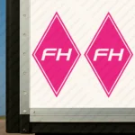 Fuchsia Volvo Truck Body Stickers, Rhombus with FH Logo