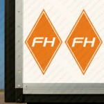 Orange Volvo Truck Body Stickers, Rhombus with FH Logo