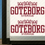 Burgundy Volvo Truck Body Stickers, Goteborg Sverige with Crowns