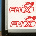 Red Volvo Truck Body Stickers, FMX with Top Half Logo