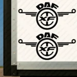 Black Daf Truck Body Stickers, XF with Modern Logo