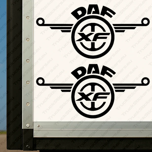 Black Daf Truck Body Stickers, XF with Modern Logo