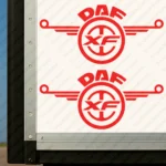 Red Daf Truck Body Stickers, XF with Modern Logo