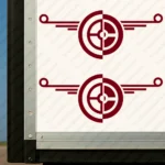 Burgundy Daf Truck Body Stickers, Modern Logo Shape Only