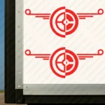 Red Daf Truck Body Stickers, Modern Logo Shape Only