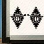 Black Daf Truck Body Stickers, Rhombus Modern Logo Side View