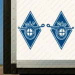 Blue Daf Truck Body Stickers, Rhombus Modern Logo Side View