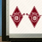 Burgundy Daf Truck Body Stickers, Rhombus Modern Logo Side View
