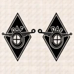 Closeup of Daf Truck Body Stickers, Rhombus Modern Logo Side View