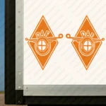 Orange Daf Truck Body Stickers, Rhombus Modern Logo Side View
