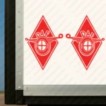 Red Daf Truck Body Stickers, Rhombus Modern Logo Side View