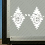 White Daf Truck Body Stickers, Rhombus Modern Logo Side View