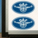 Blue Daf Truck Body Stickers, Classic Logo inside Round Frame