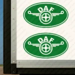 Greece Daf Truck Body Stickers, Classic Logo inside Round Frame