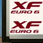 Burgundy Daf Truck Body Stickers, XF Euro 6 Logo
