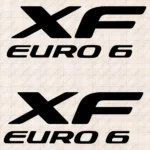 Closeup of Daf Truck Body Stickers, XF Euro 6 Logo