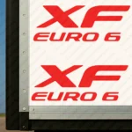 Red Daf Truck Body Stickers, XF Euro 6 Logo