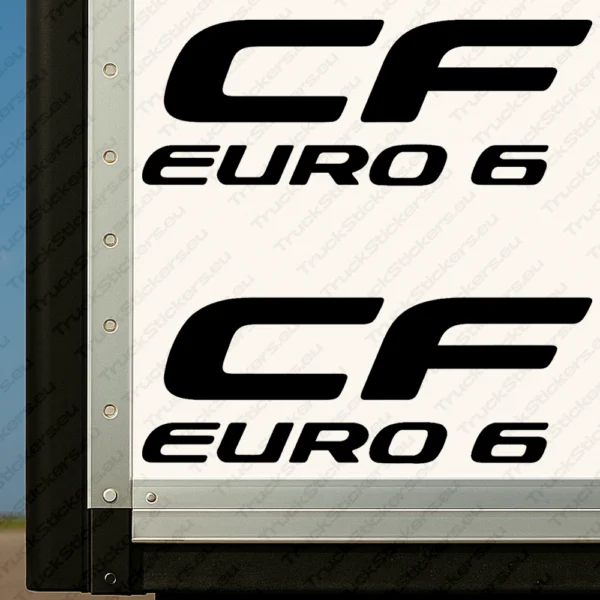 Black Daf Truck Body Stickers, CF Euro 6 Logo
