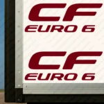 Burgundy Daf Truck Body Stickers, CF Euro 6 Logo