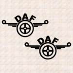Closeup of Daf Truck Body Stickers, Classic Logo