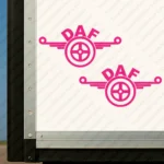 Fuchsia Daf Truck Body Stickers, Classic Logo