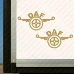 Gold Daf Truck Body Stickers, Classic Logo