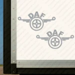 Silver Daf Truck Body Stickers, Classic Logo