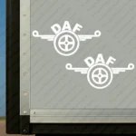 White Daf Truck Body Stickers, Classic Logo