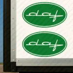 Greece Daf Truck Body Stickers, Modern Text Logo Inside Round Frame