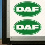 Greece Daf Truck Body Stickers, Classic Text Logo Inside Round Frame