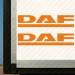 Orange Daf Truck Body Stickers, Underlined Classic Text Logo
