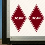 Burgundy Daf Truck Body Stickers, Rhombus with XF Logo