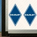 Blue Daf Truck Body Stickers, Rhombus with Plain Text Logo