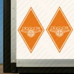 Orange Daf Truck Body Stickers, Rhombus with Modern Version of Logo