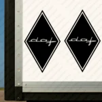 Black Daf Truck Body Stickers, Rhombus with Modern Text Logo