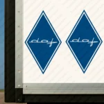 Blue Daf Truck Body Stickers, Rhombus with Modern Text Logo